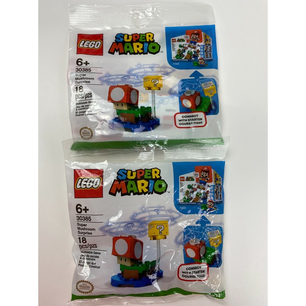 2x LEGO Super Mushroom Surprise Expansion Set Polybags (30385) NEW